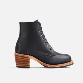 Clara Women's Heeled Boot in Black Boundary Leather