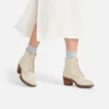 Clara Women's Heeled Boot in White Sand Mohave Leather