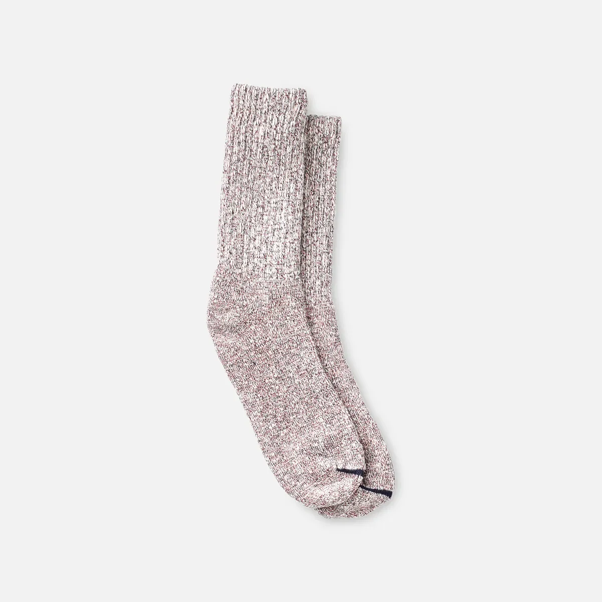 Cotton Blend Ragg Crew Unisex Cotton Blend Ragg Crew Socks in Hot Burgundy/Navy/White Cotton Blend
