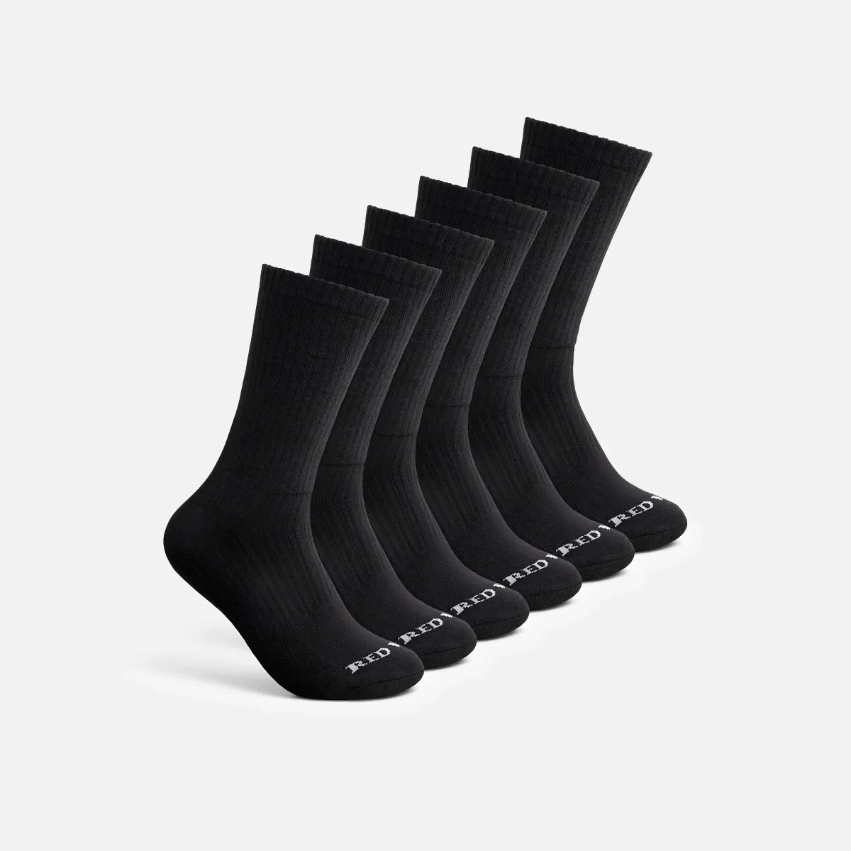 Everyday Work Medium Weight Crew - 6 Pack Unisex Cotton Blend Crew Sock in Black