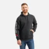 Hoodie with Sleeve Print Men's Hoodie in Black