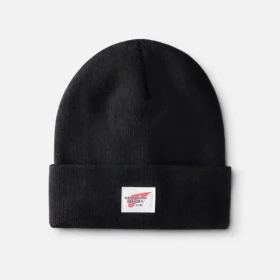 Logo Knit Beanie Hat Unisex Knit Watch Hat in Black