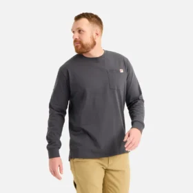 Long Sleeve Pocket T-Shirt with Sleeve Print Men’s Long Sleeve T-Shirt in Asphalt