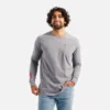 Long Sleeve Pocket T-Shirt with Sleeve Print Men's Long Sleeve T-Shirt in Heather Gray