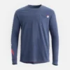 Long Sleeve Pocket T-Shirt with Sleeve Print Men's Long Sleeve T-Shirt in Navy
