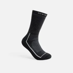 Premium Safety Medium Weight Crew Unisex Merino Wool Blend Crew Sock in Black