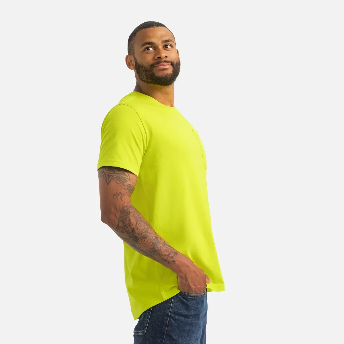 Short Sleeve Pocket T-Shirt Men's Short Sleeve T-Shirt in Bright Green