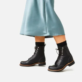 Silversmith Women’s Short Boot in Black Boundary Leather