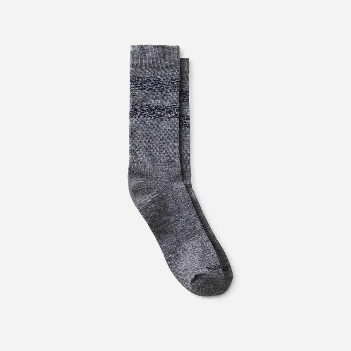 Wool Blend Striped Crew Unisex Wool Blend Striped Crew Socks in Gray/Navy